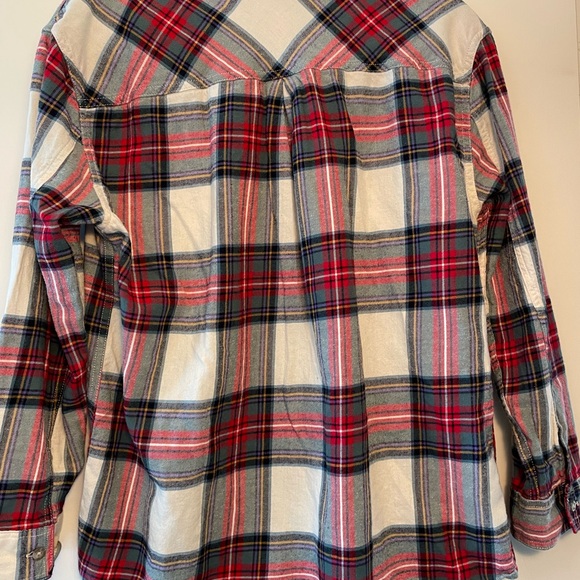 Women’s Eddie Bauer Flannel, Red/green/white, Boyfriend, L, EUC - Picture 4 of 4
